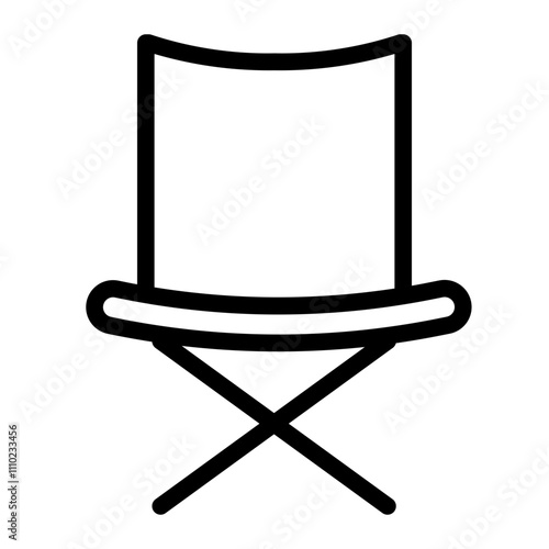 folding chair line icon