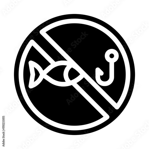 fishing is prohibited solid icon