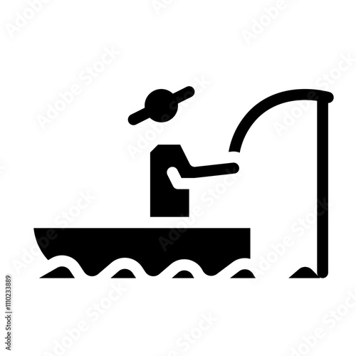 people fishing solid icon