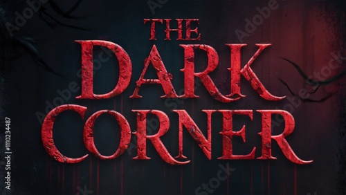 Red Grungy Text Effect, The Dark Corner - Horror Book Cover Design