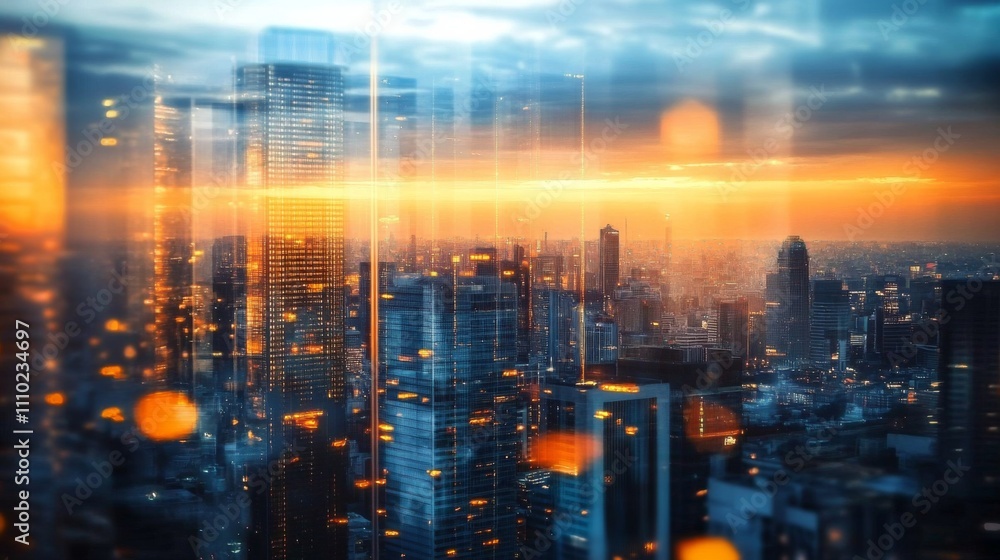 Close-up city skyline night sky beautiful orange blue Navigating Business Success: Revenue Close-up city skyline night sky beautiful orange blue Navigating Business Success: Revenue