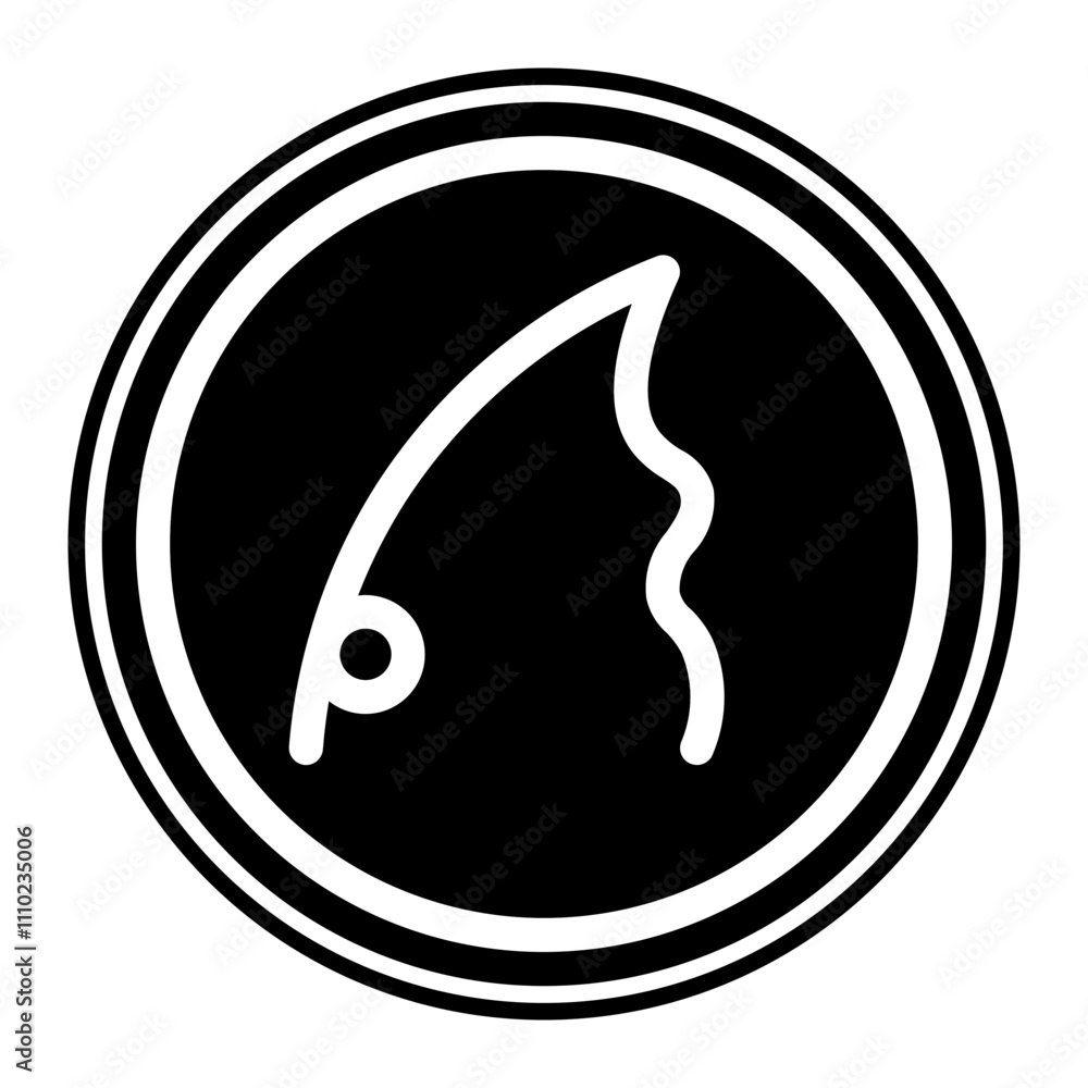 Naklejka premium fishing glyph icon
