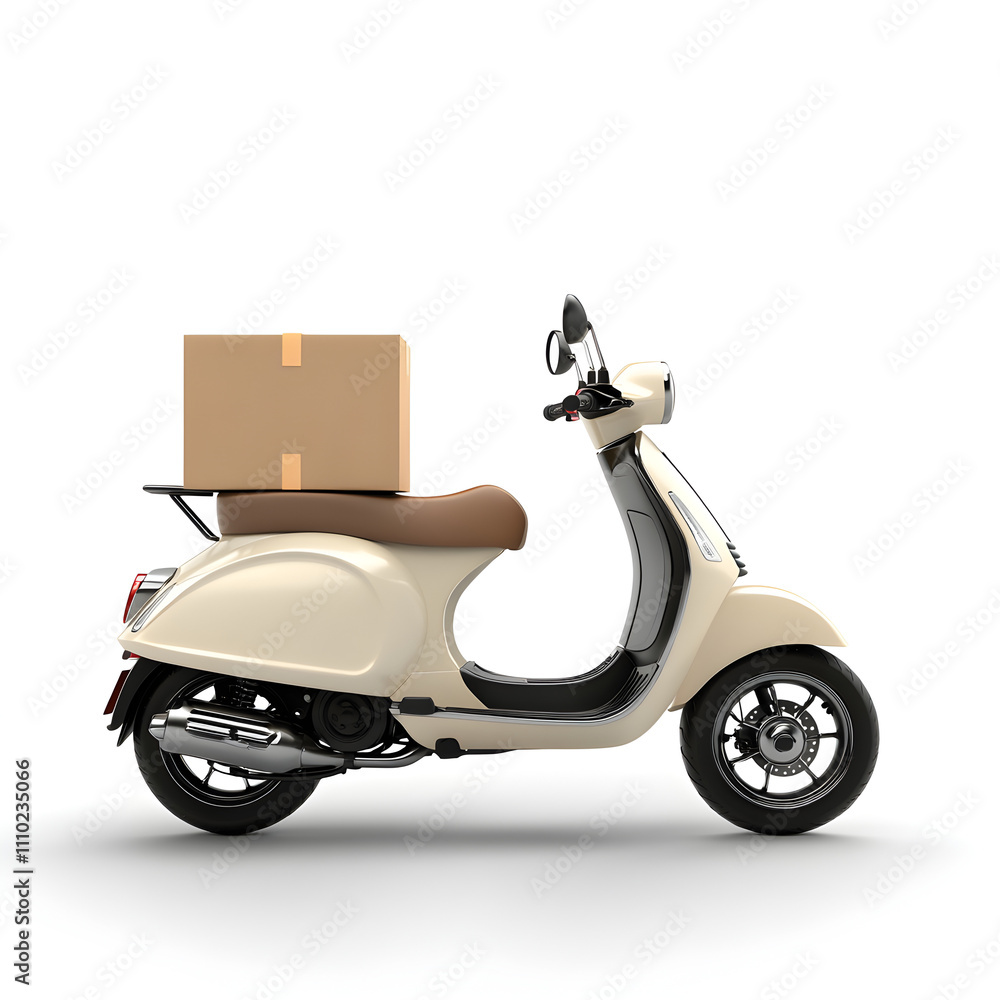Obraz premium Delivery scooter with a package