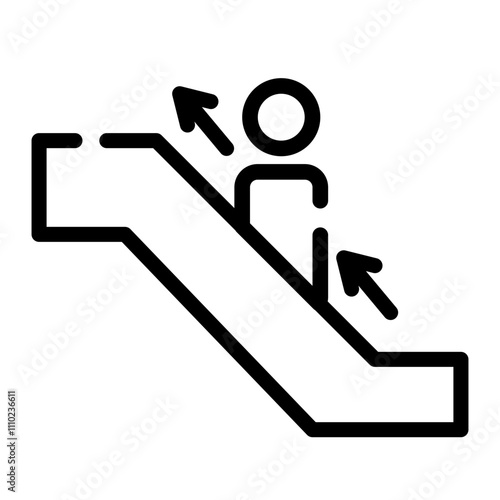 escalator going up cutline icon