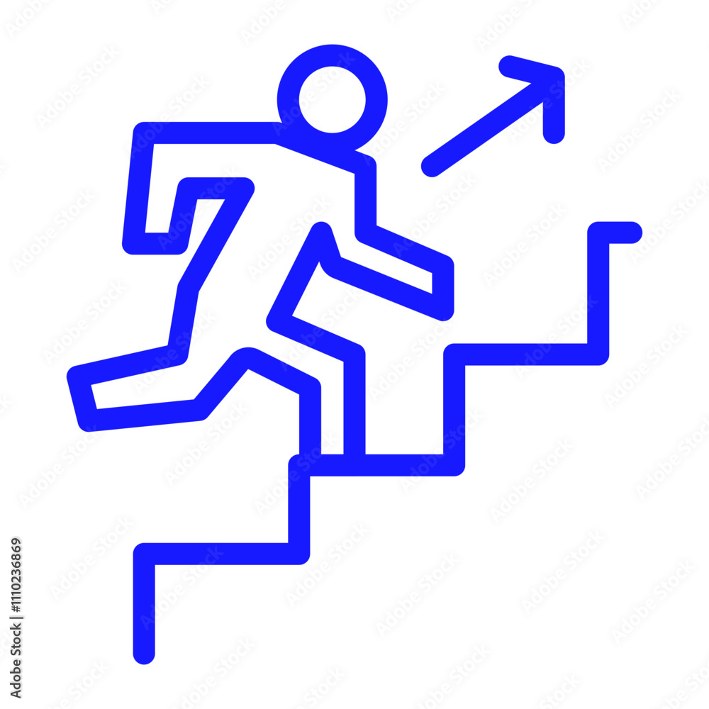 climbing up the stairs color icon