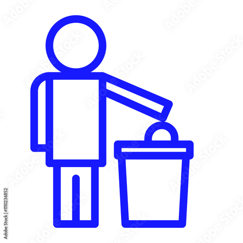 Throw garbage in its place color icon