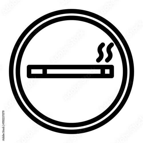 smoking area line icon