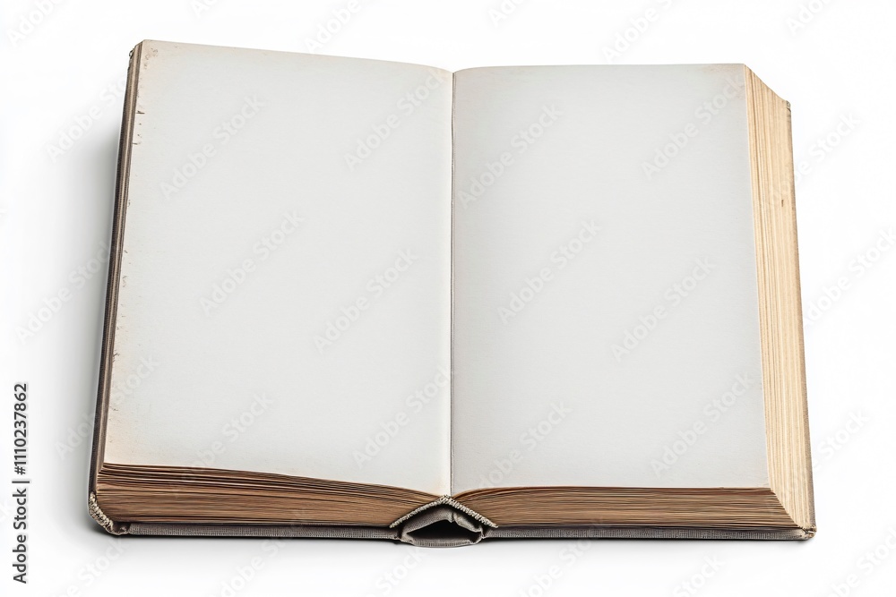 Blank pages await creativity in an open notebook on a clean surface Blank pages await creativity in an open notebook on a clean surface