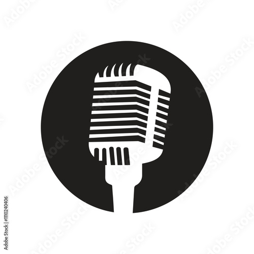 Letter O Microphone Logo Concept For Music Symbol Vector Sign