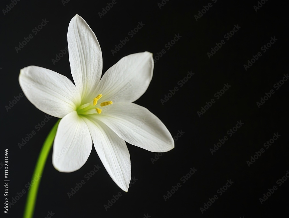 White flower on black background White flower on black background