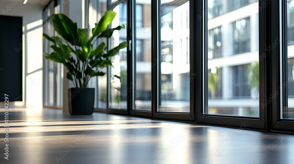 Modern Office Setting with Blurred Background Modern Office Setting with Blurred Background
