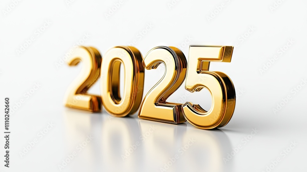 Golden numbers in a modern font, resting on a clean white background with a faint halo effect Golden numbers in a modern font, resting on a clean white background with a faint halo effect