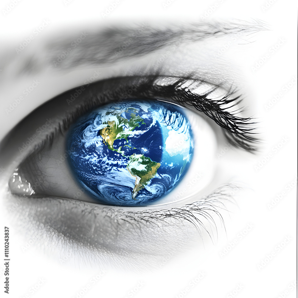 Naklejka premium The World In An Eye 