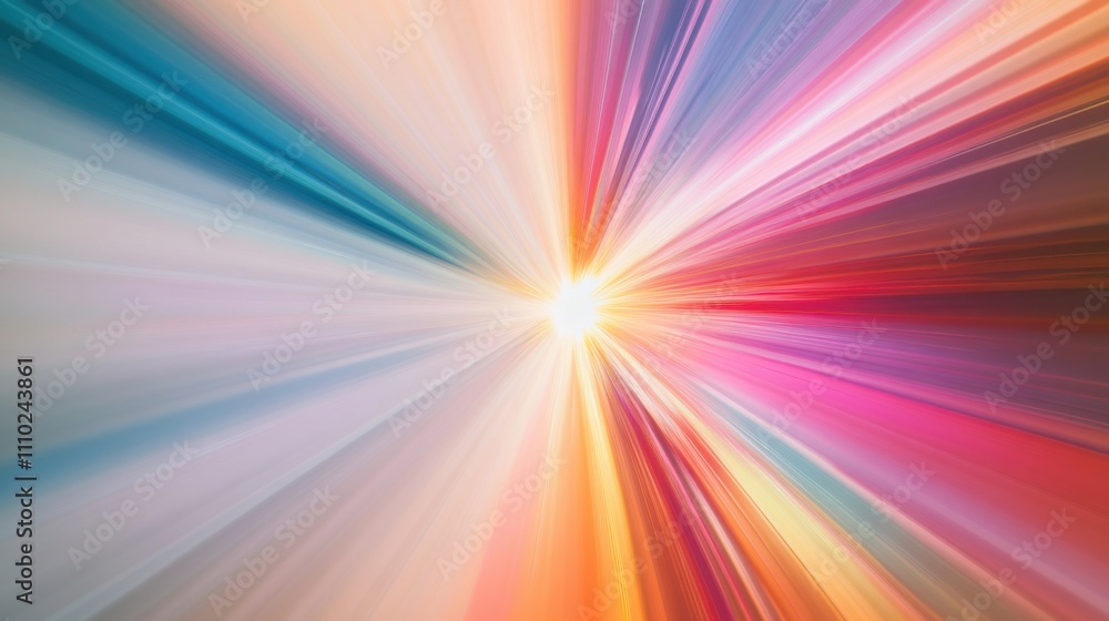 An evocative depiction of abstract, colorful beams of light radiating outward and merging to form a unified, bright center on a neutral backdrop An evocative depiction of abstract, colorful beams of light radiating outward and merging to form a unified, bright center on a neutral backdrop