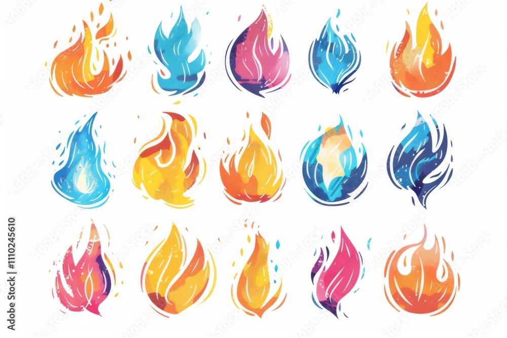 Fire icon, flame bonfire sign, campfire symbol, burn graphic element, fire emblem, grill pictogram Fire icon, flame bonfire sign, campfire symbol, burn graphic element, fire emblem, grill pictogram
