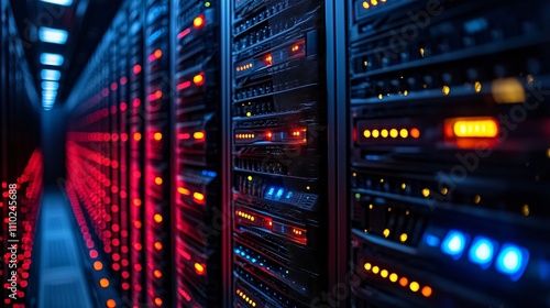 Overhead view of a modern data center showcasing advanced server technology and efficient layout