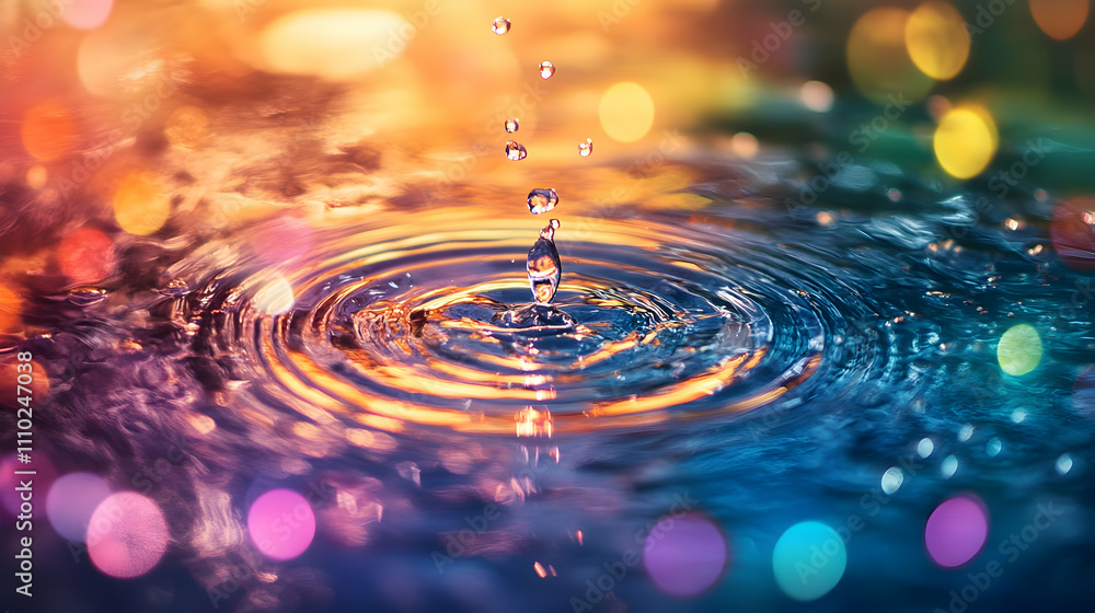 Vibrant Water Drop Abstract Background Vibrant Water Drop Abstract Background