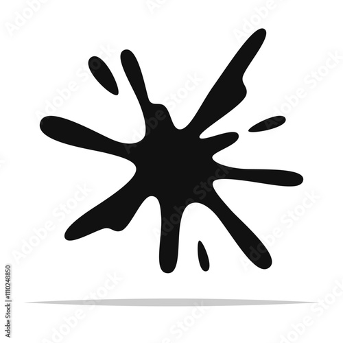 Black ink splatter blot vector isolated illustration