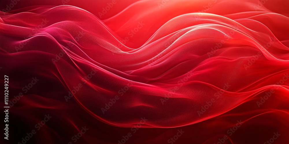 Obraz premium Abstract digital art depicting flowing crimson waves.