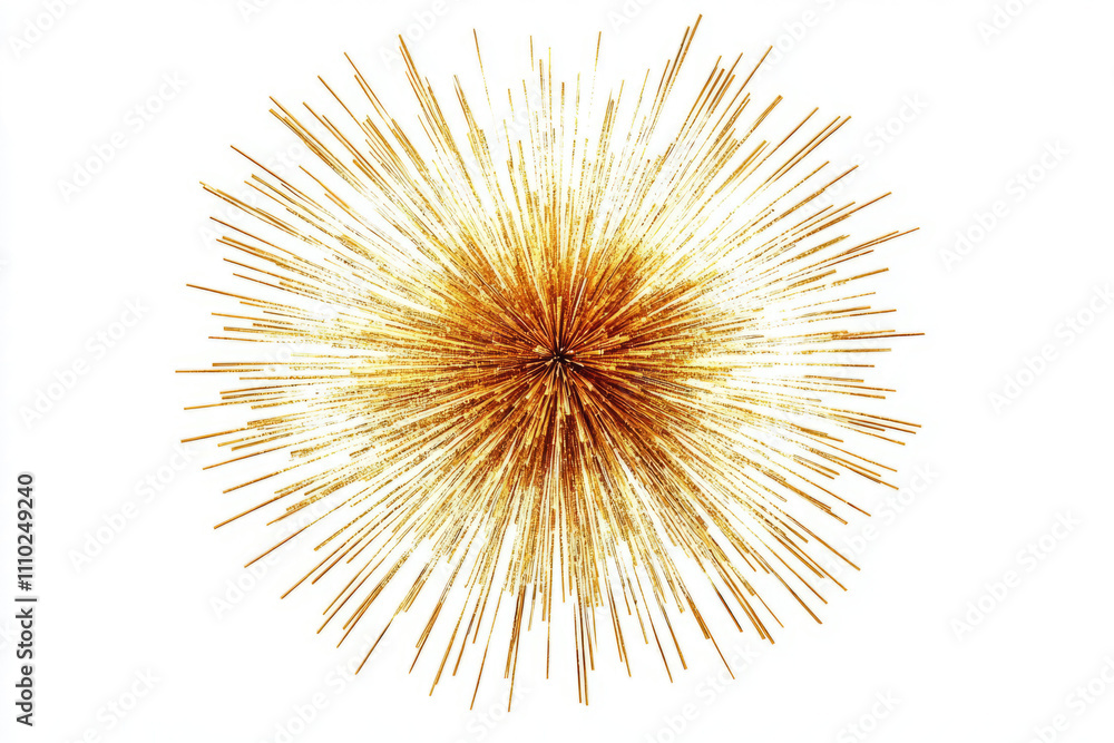 Naklejka premium Starburst effect with shimmering golden rays, isolated