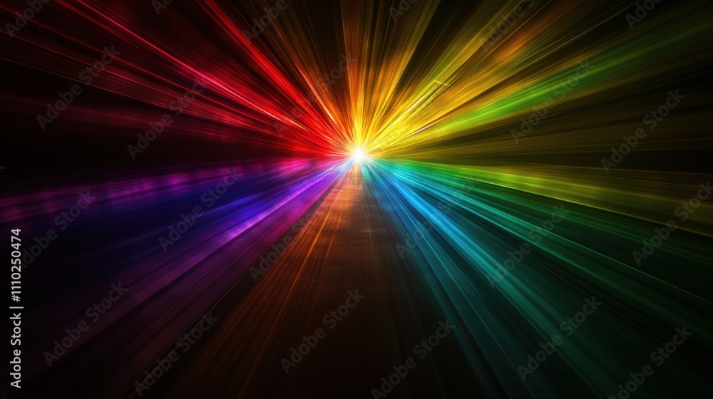 An evocative image of abstract, multi-colored light rays converging to form a cohesive, vibrant center on a dark surface An evocative image of abstract, multi-colored light rays converging to form a cohesive, vibrant center on a dark surface
