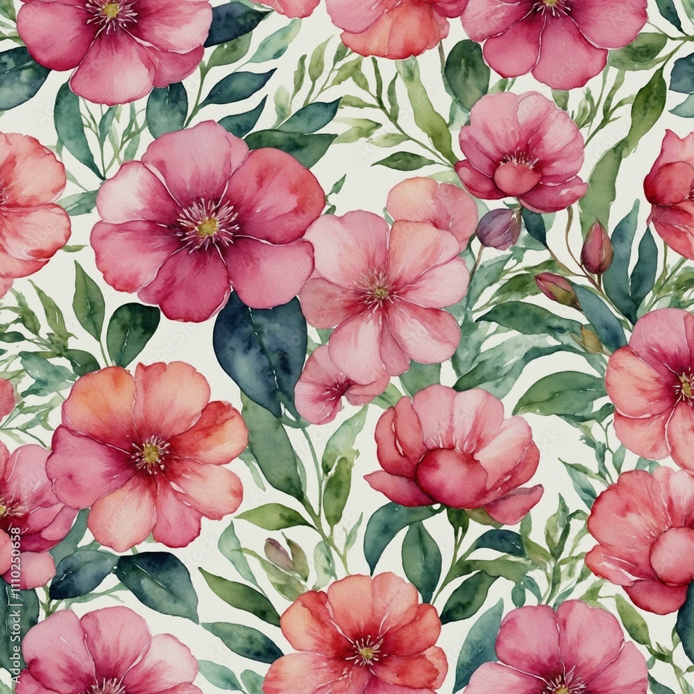 Create a macro watercolor pattern background featuring pink flowers. The design should be colorful and artistic, highlighting delicate petals to evoke a sense of summer. Create a macro watercolor pattern background featuring pink flowers. The design should be colorful and artistic, highlighting delicate petals to evoke a sense of summer.