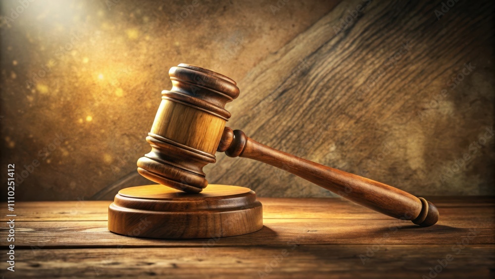 A Gavel Resting on a Wooden Block, Illuminated by a Warm Light, Reflecting the Weight of Justice and the Gravity of Decisions A Gavel Resting on a Wooden Block, Illuminated by a Warm Light, Reflecting the Weight of Justice and the Gravity of Decisions