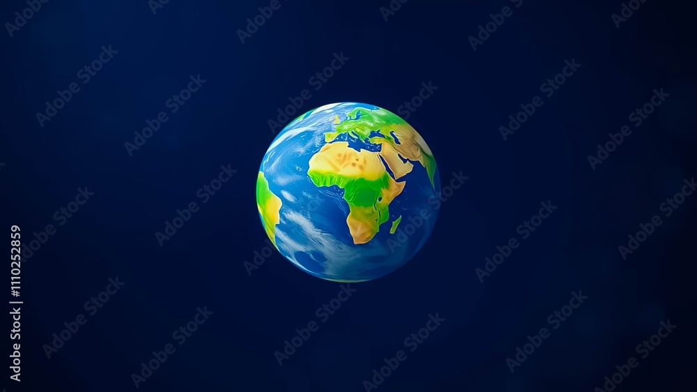 A Detailed Rendering of Planet Earth in Space Showing Continents and Oceans A Detailed Rendering of Planet Earth in Space Showing Continents and Oceans