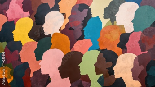 An evocative image of racial harmony with a spectrum of skin tones blending into a single vibrant mural, illustrating unity and shared humanity, minimalist composition photo