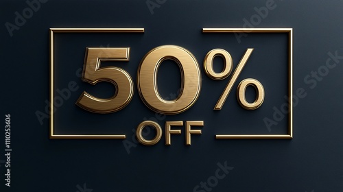 Bold discount offer promoting 50 percent off limited time sale on upscale products photo