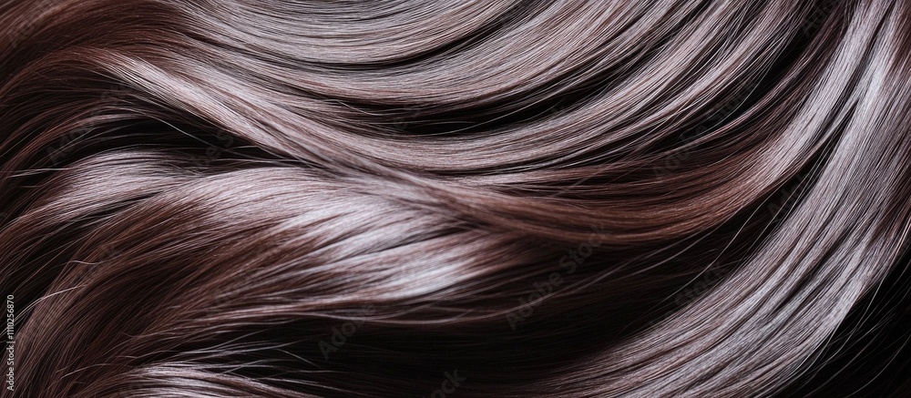 Naklejka premium Elegant long brunette hair texture showcasing shiny healthy strands suitable for beauty and hairstyling concepts in photography and advertising.