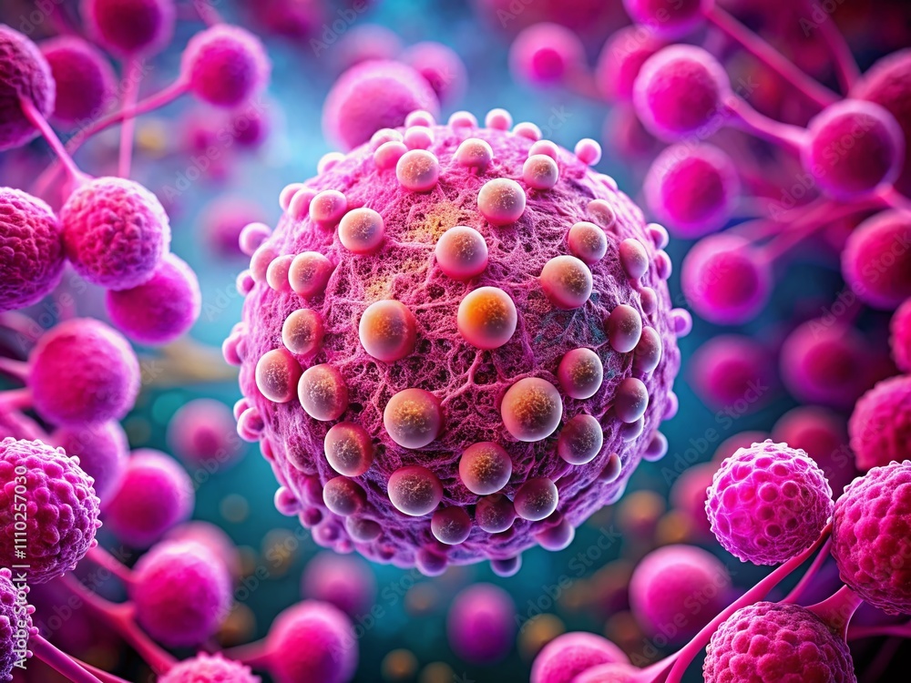 Close-Up of a Biological Cell Showcasing a Vibrant Pink Substance, Detailed Intricate Cellular Structures, and Organic Textures for Scientific and Artistic Exploration Close-Up of a Biological Cell Showcasing a Vibrant Pink Substance, Detailed Intricate Cellular Structures, and Organic Textures for Scientific and Artistic Exploration