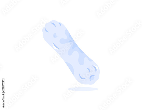 illustration of a bolster in a dirty, torn, and ugly condition. damaged white bolster. objects and conditions. bed equipment. flat style design. elements