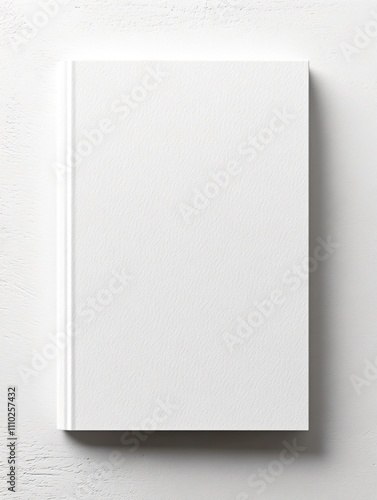 Simple white magazine cover design featuring minimalistic style with blank space for content