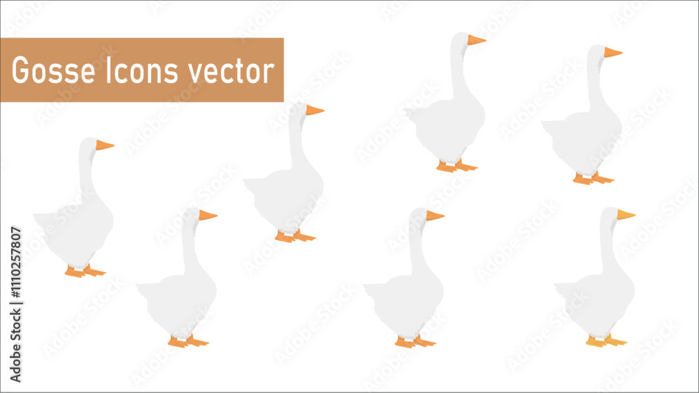 Goose icons vectors set design Goose icons vectors set design