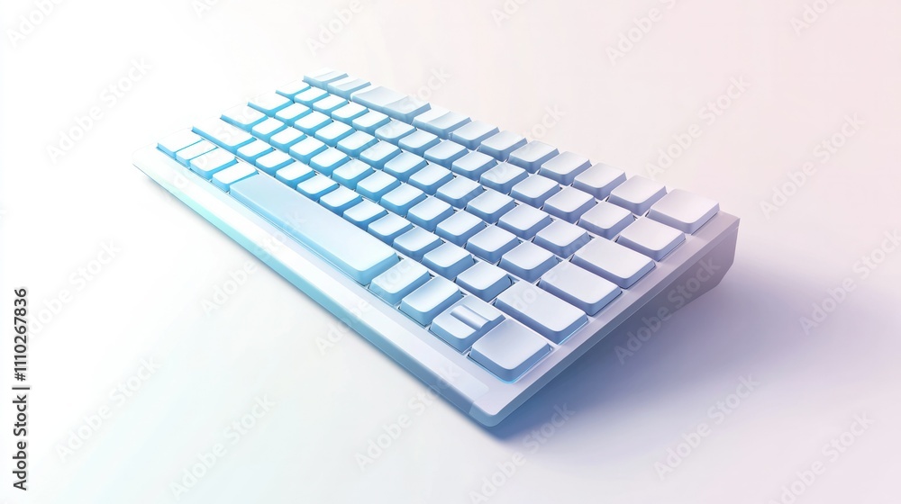 3D perspective vector keyboard illustration, angled view with shadow, white background 3D perspective vector keyboard illustration, angled view with shadow, white background