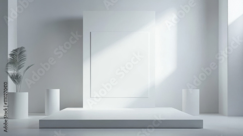 Wallpaper Mural Trade fair booth templates isolated on transparent background. Vector realistic illustration of 3D white stand, blank banner design for branding, business exhibition stall for product presentation Torontodigital.ca