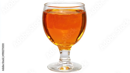 Freshly squeezed orange juice in an elegant glass on a white background showcasing refreshing beverage for health and wellness themes photo