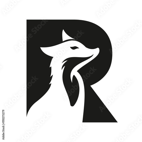 Initial Letter R Pet Logo Design Concept With Dog Symbol Vector Template