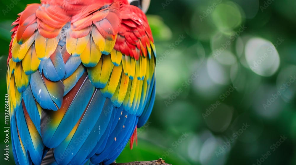 Fototapeta premium Macaw Parrot Posing Against a Vibrant Background