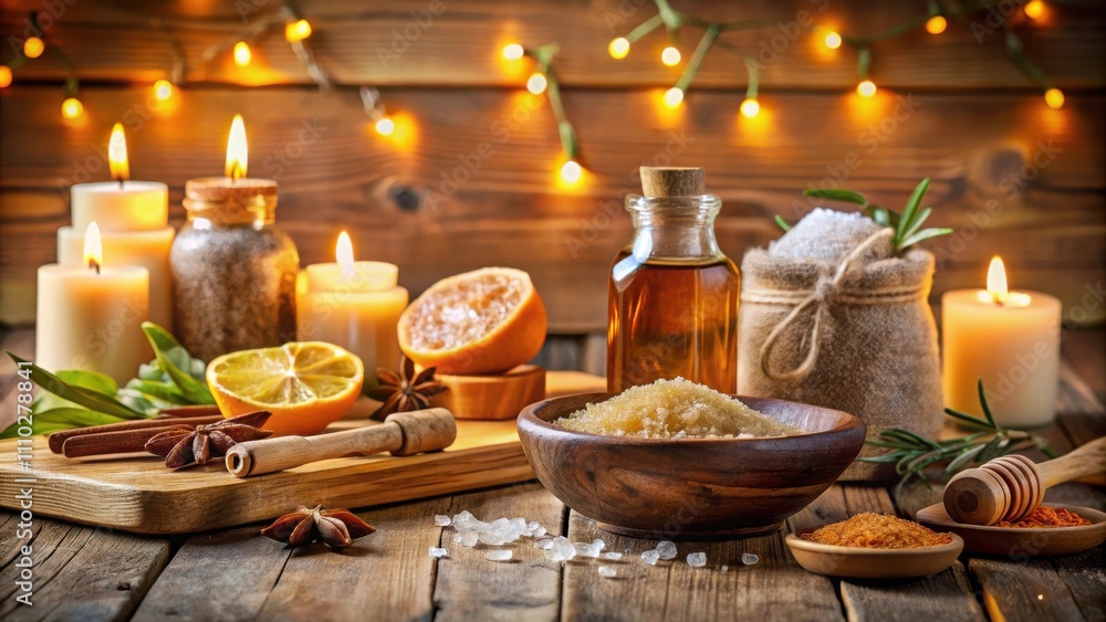 Aromatic Spa Ritual with Essential Oils, Candles, and Natural Ingredients Aromatic Spa Ritual with Essential Oils, Candles, and Natural Ingredients