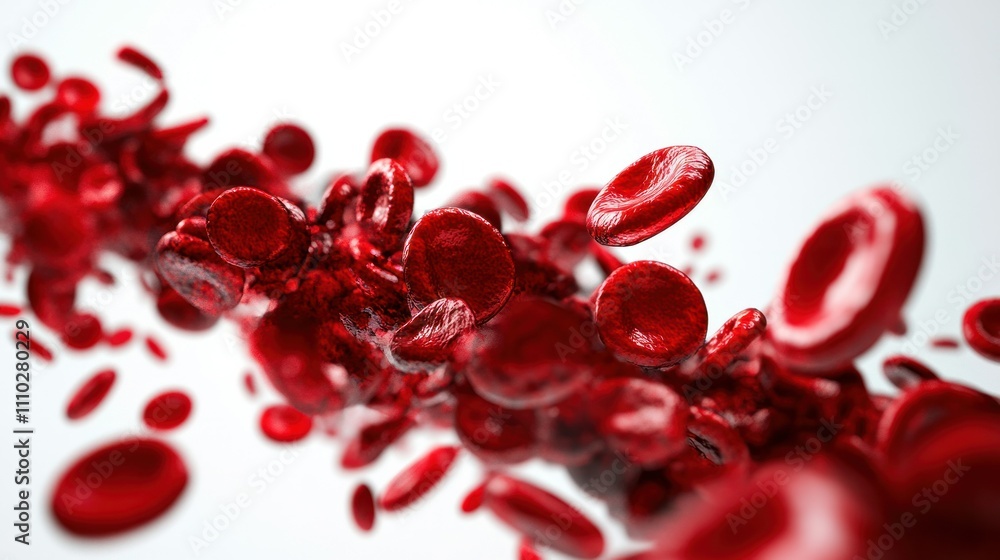 Highly detailed 3D model of the human blood system, vibrant color contrast on a white background Highly detailed 3D model of the human blood system, vibrant color contrast on a white background