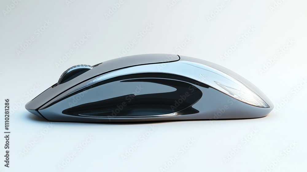 Illustration of a 3D CAD mouse with extra function keys, sleek and professional on white Illustration of a 3D CAD mouse with extra function keys, sleek and professional on white