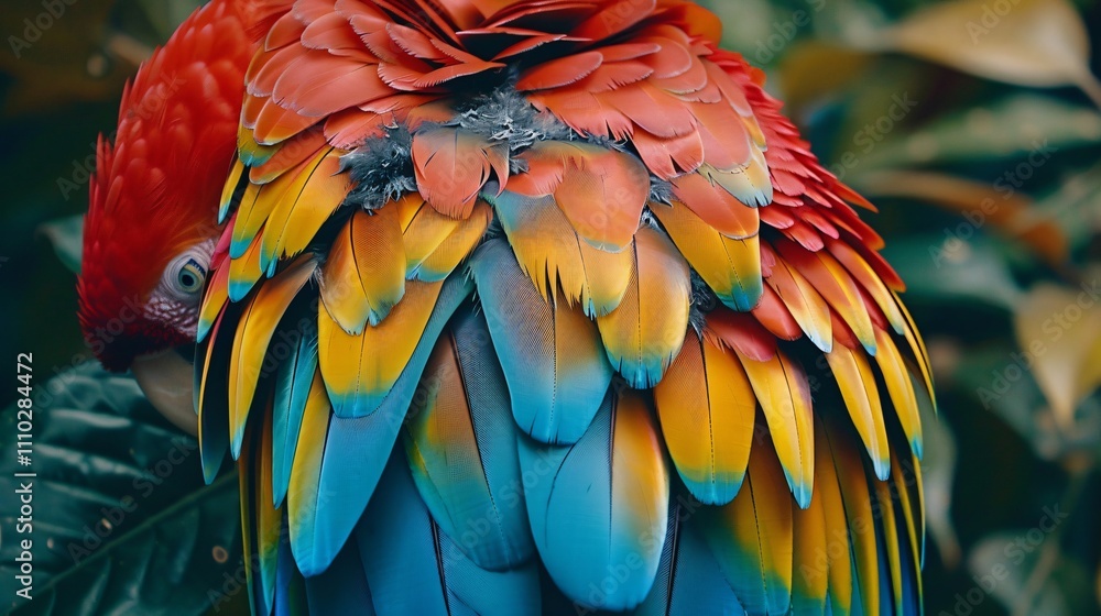 Obraz premium Macaw Parrot Posing Against a Vibrant Background
