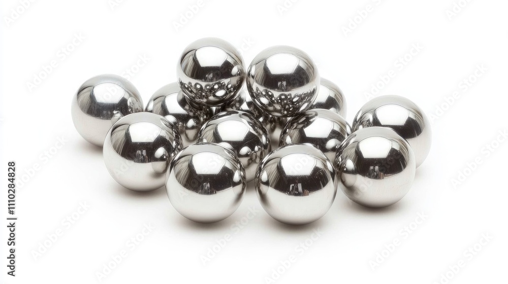 Stainless steel ball bearings arranged in a cluster showcasing their reflective surface and precision engineering for industrial use Stainless steel ball bearings arranged in a cluster showcasing their reflective surface and precision engineering for industrial use