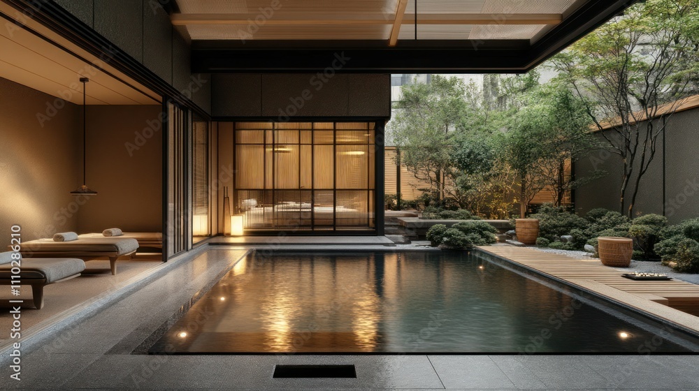 Japandi-inspired design with natural materials, soft lighting, and a calming earthy color scheme Japandi-inspired design with natural materials, soft lighting, and a calming earthy color scheme