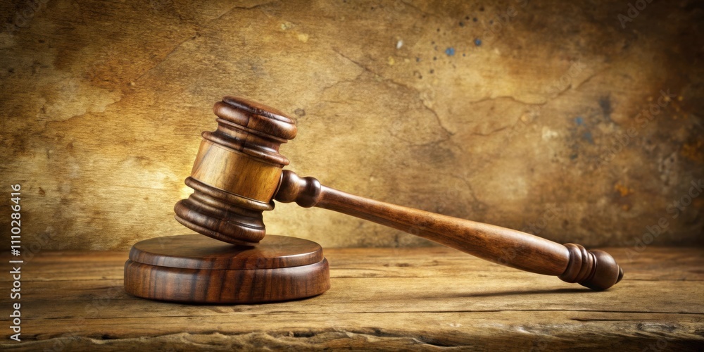 A wooden gavel resting on a weathered surface, symbolizing justice and the administration of law. A wooden gavel resting on a weathered surface, symbolizing justice and the administration of law.