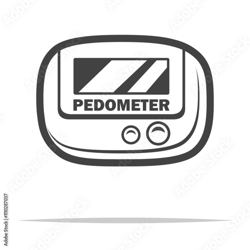 Pedometer outline icon transparent vector isolated