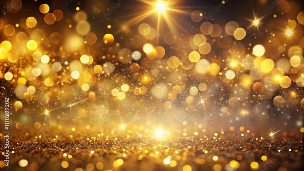 Sparkling Golden Lights and Glimmering Glitter Create a Festive and Magical Background Sparkling Golden Lights and Glimmering Glitter Create a Festive and Magical Background