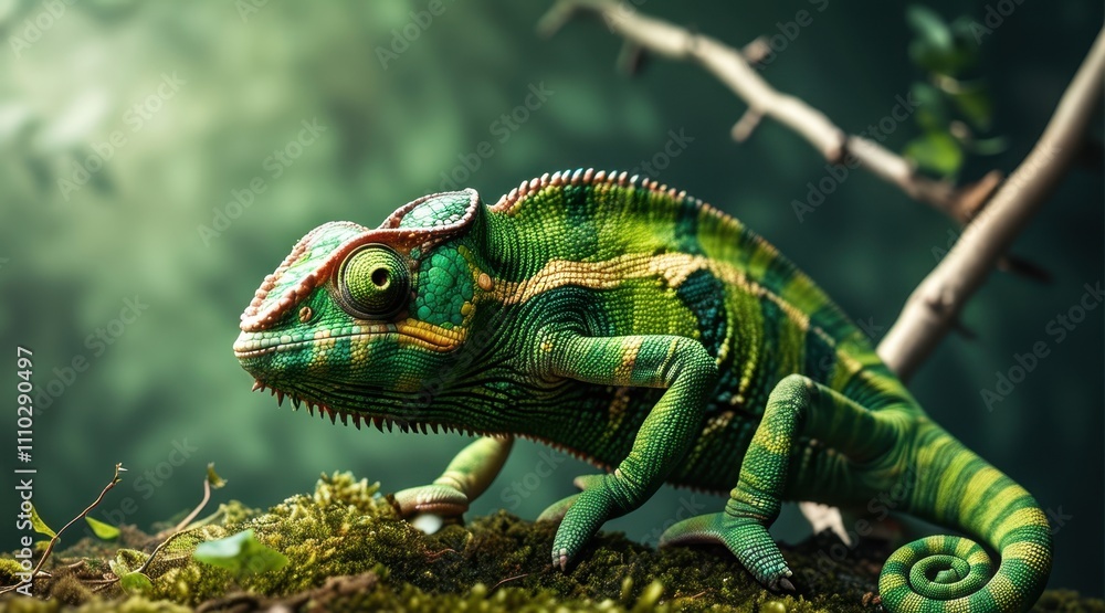 Obraz premium Chameleon Beauty: A Stunning Nature Portrait